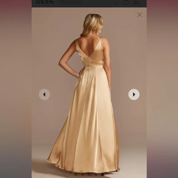 GALINA SIGNATURE
Charmeuse Tank V-Neck Dress with Slit - Picture 2 of 9